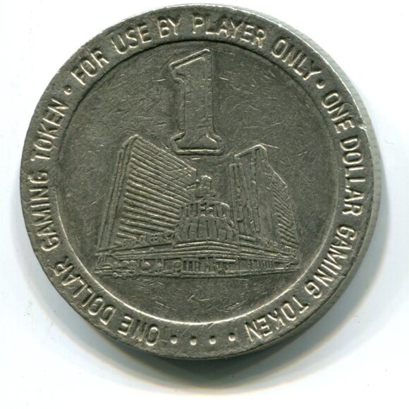 1989 Four Queens Hotel & Casino $1 Gaming Token (b558-4) - Picture 2 of 2